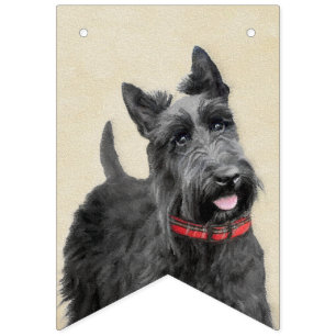 Skotsk terrier målning - Cute Original Hund Art Vimplar