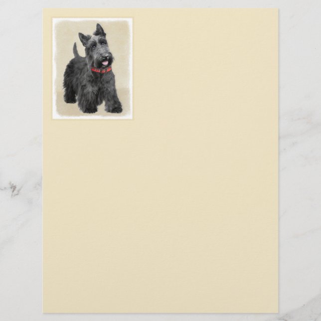Skotsk Terrier-målning - Söt originell hundkonst (Framsida)