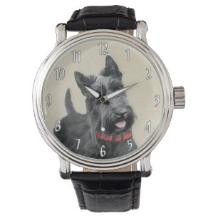 Skotsk Terrier-målning - Söt originell hundkonst Armbandsur