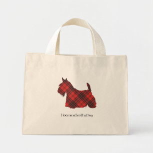 Skotsk terrier Maxwell Tartan Mini Tygkasse