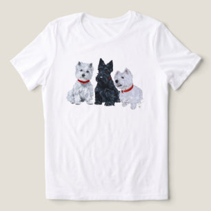 Skotsk terrier med två West Highland White Terrier T Shirt