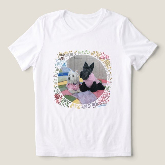 Skotsk terrier med Westie T Shirt (Design Framsida)