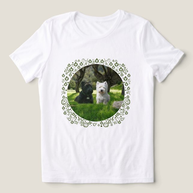 Skotsk terrier med Westie T Shirt (Design Framsida)