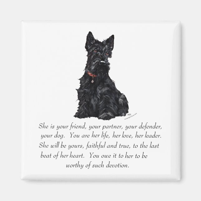 Skotsk Terrier- minnesgåva - HONOR Magnet (Framsidan)