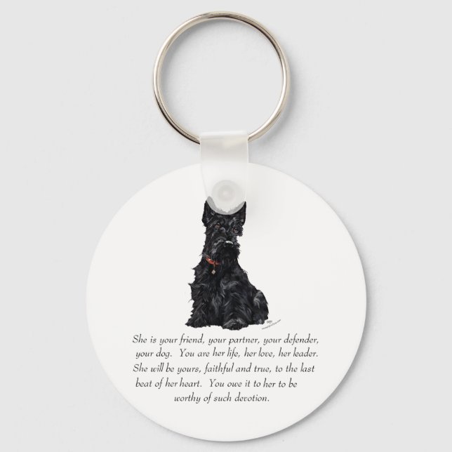Skotsk Terrier- minnessak - HONOR Nyckelring (Framsida)