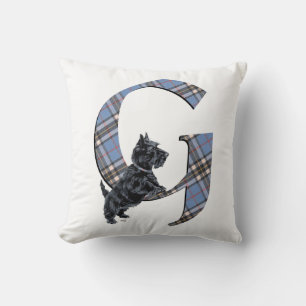 Skotsk Terrier Monogram G Kudd Kudde