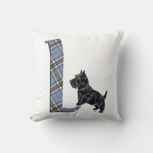 Skotsk Terrier Monogram L Kudd Kudde