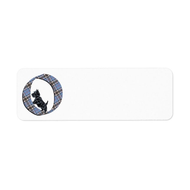 Skotsk Terrier-monogram O Returadress Etikett (Framsidan)