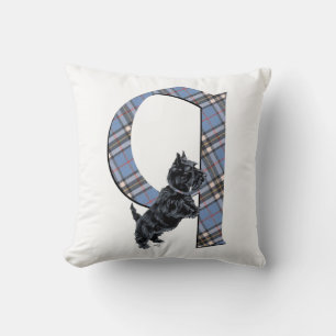 Skotsk Terrier Monogram Q Kudde