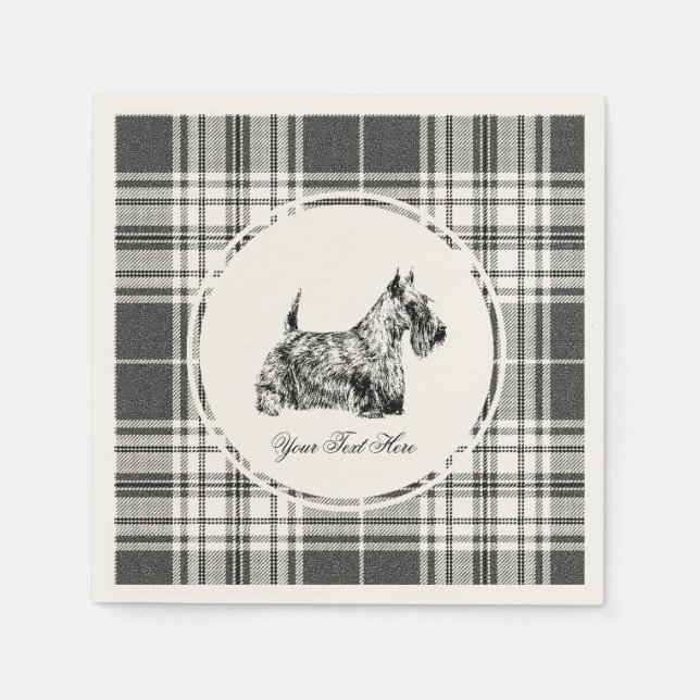 Skotsk terrier och Plaid-personalisering Pappersservett (Framsidan)