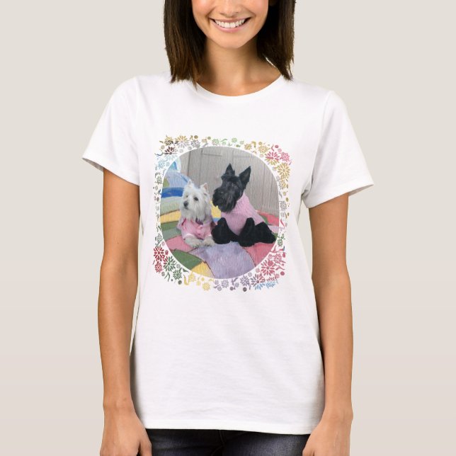 Skotsk terrier och West Highland White Terrier Tee (Framsida)