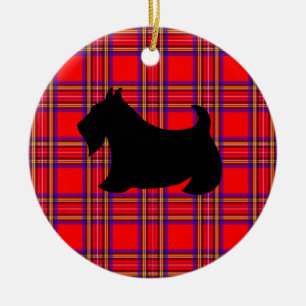 Skotsk terrier-ornament julgransprydnad keramik