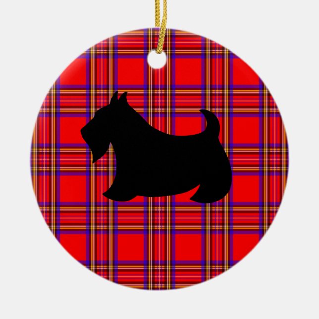 Skotsk terrier-ornament julgransprydnad keramik (Framsidan)