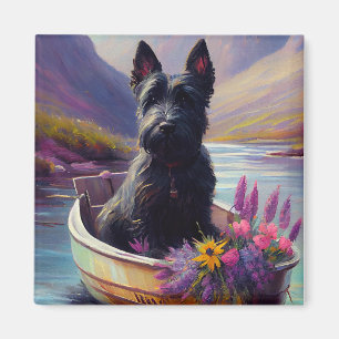 Skotsk terrier på paddel: Ett naturskönt äventyr Magnet
