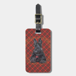 Skotsk terrier på tartan bagagebricka