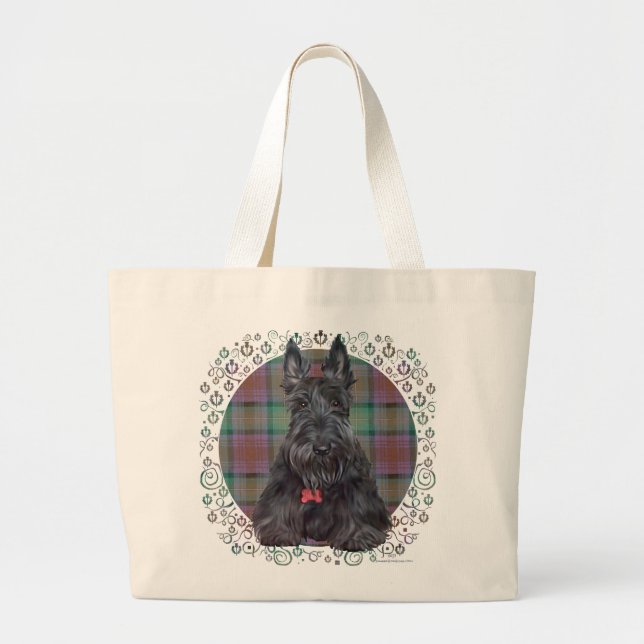 Skotsk terrier på tartan jumbo tygkasse (Framsidan)