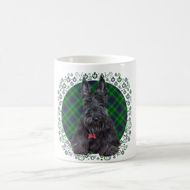 Skotsk terrier på tartan kaffemugg (Center)