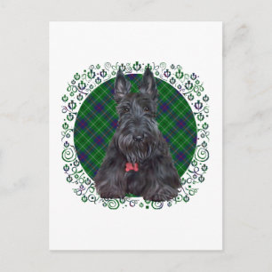 Skotsk terrier på tartan vykort