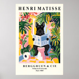 Skotsk terrier på toalett Mattise stil badrum Poster