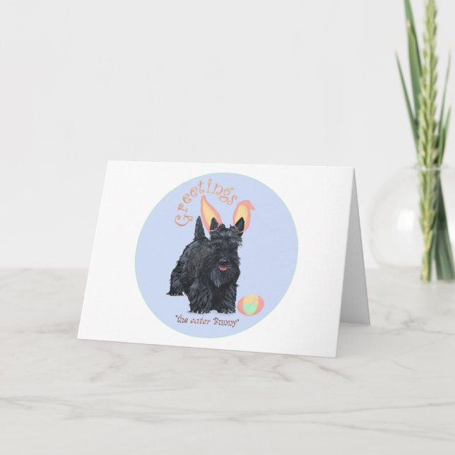 Skotsk terrier påsk helgkort (Framsida)