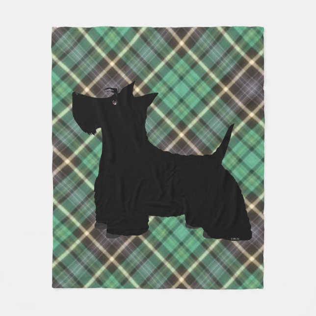 Skotsk terrier Plaid Flebit Blanket Fleecefilt (Framsidan)