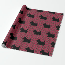 Skotsk terrier Plaid julinpaketspapper Presentpapper