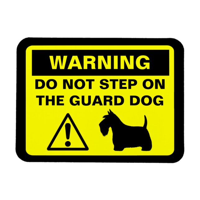 Skotsk Terrier Rolig Vakt Hund Varning Magnet (Horisontell)