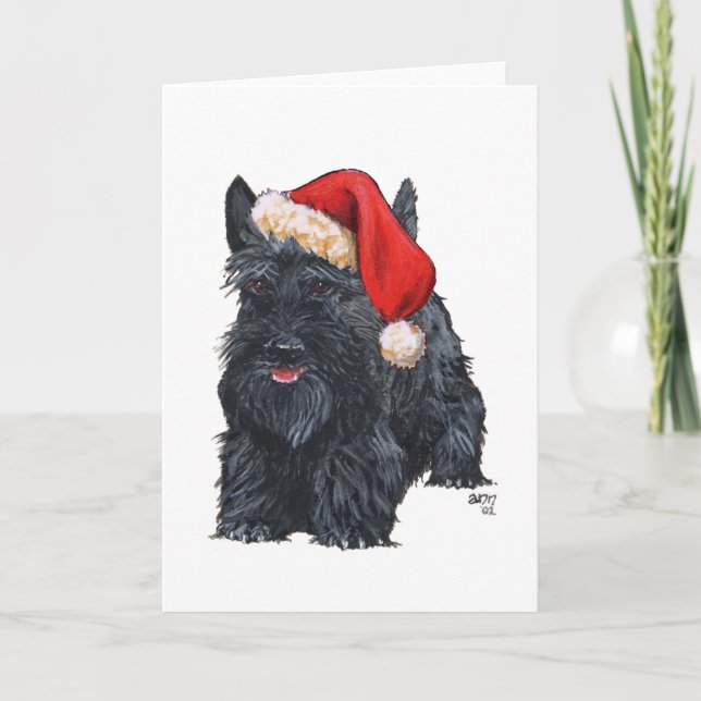 Skotsk terrier Santa Helgkort (Framsida)