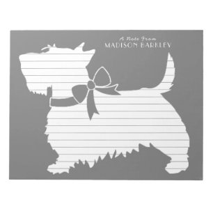 Skotsk terrier Scotty Dog Valp Scottie Notisblock Anteckningsblock