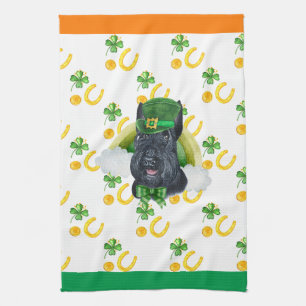 Skotsk Terrier Semester Hem Inredning St Patrick D Kökshandduk