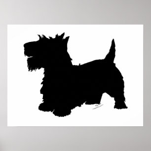 Skotsk Terrier Silhuett Poster