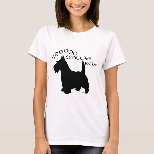 Skotsk Terrier Silhuett T-shirt (Framsida)