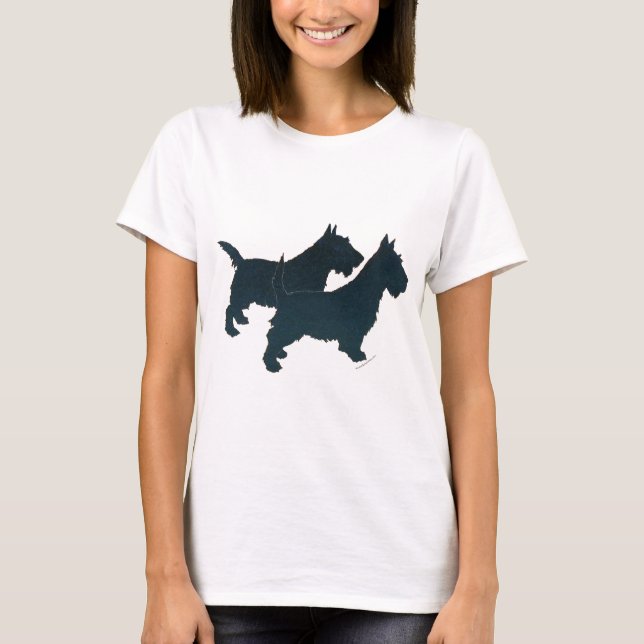 Skotsk Terrier Silhuett Tee (Framsida)