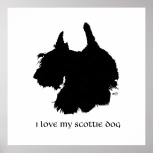 Skotsk Terrier Siluett Poster