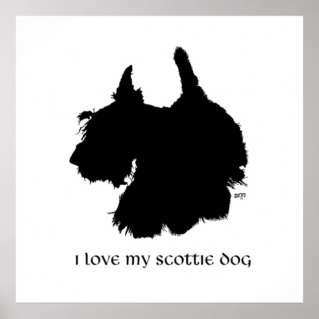 Skotsk Terrier Siluett Poster (Framsidan)