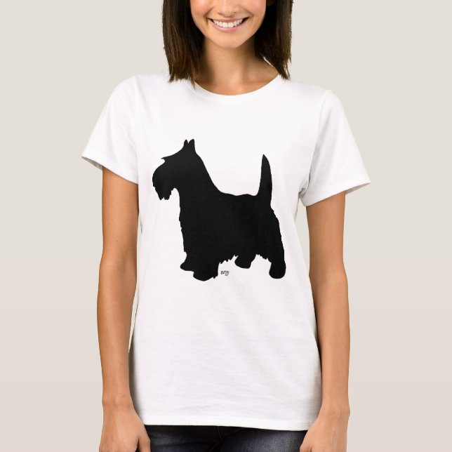 Skotsk Terrier Siluett Tee (Framsida)