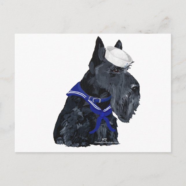 Skotsk terrier sjöman vykort (Framsida)