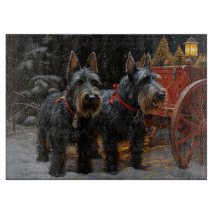 Skotsk terrier Snöig släde Juldekoration