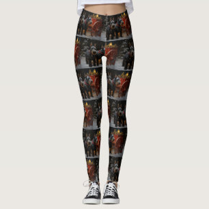 Skotsk terrier snöig släde juldekoration leggings