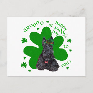 Skotsk terrier St. Paddys Day Vykort