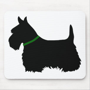 Skotsk terrier svart silhuett, Skottland hund Musmatta
