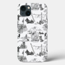 SKOTSK Terrier Svart Toile