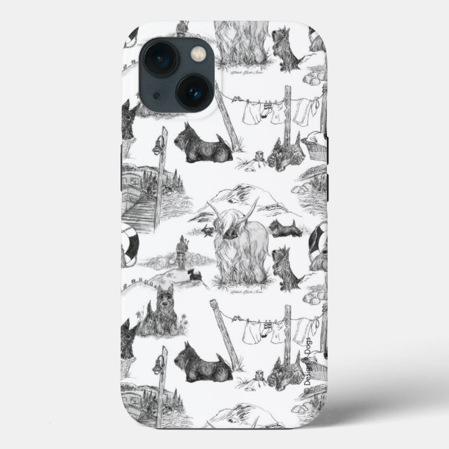 SKOTSK Terrier Svart Toile (Baksida)