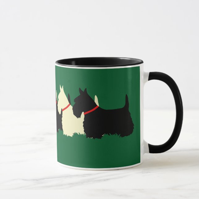 Skotsk terrier svart/vete silhuett hjärta mugg (Höger)