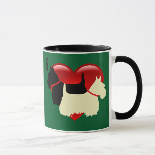 Skotsk terrier svart/vete silhuett hjärta mugg