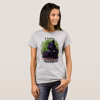 Skotsk terrier svart/vete, sittande/stående tee
