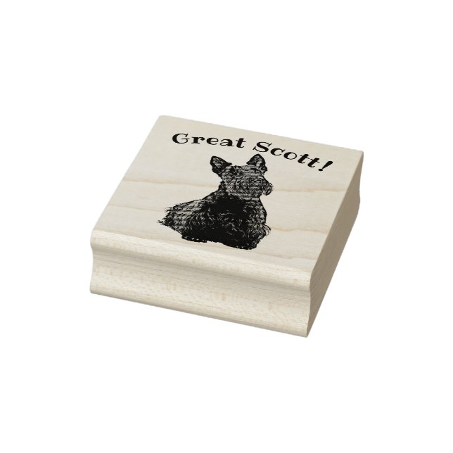 Skotsk terrier, svart/vit, Herregud! Stämpel (Stämpel)