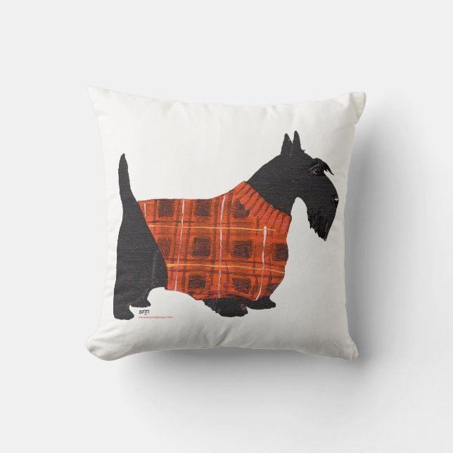 Skotsk Terrier Tröja Kuddé Kudde (Framsida)