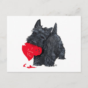 Skotsk terrier-valentin helg vykort