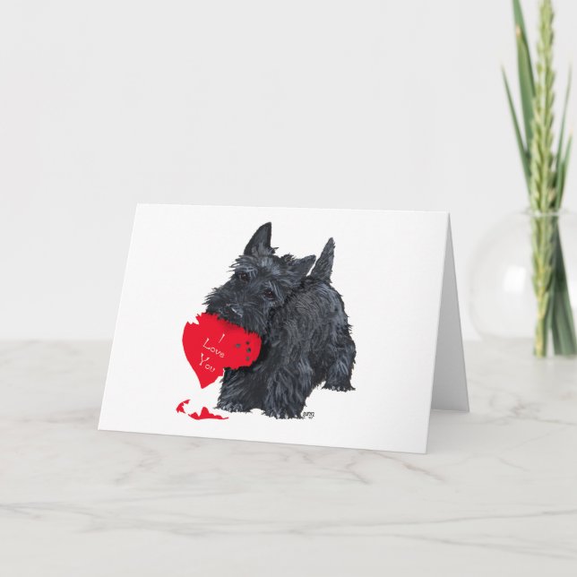 Skotsk terrier-valentin helgkort (Framsida)